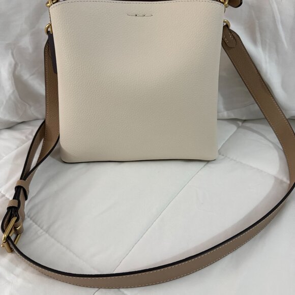 Coach Willow Pebble Leather Bucket Bag (Chalk/Brass) - Picture 3 of 9